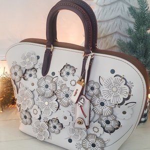 COACH 1941  Dakota Linked Tea Rose Chalk Leather Satchel